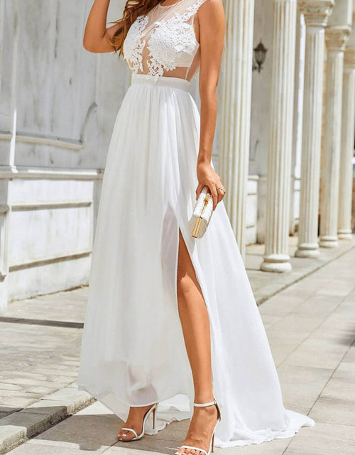 Load image into Gallery viewer, Chiffon Lace Trailing Wedding Large Swing Dress
